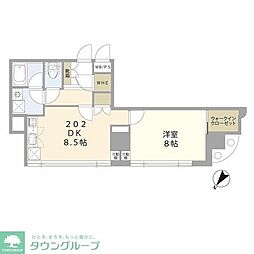 コスモビル 1DKの間取図画像