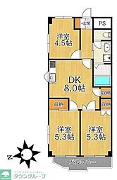 SUNREGALO葛西 3DKの間取図画像