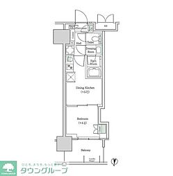 ブルックサイドレジデンス木場 1DKの間取図画像