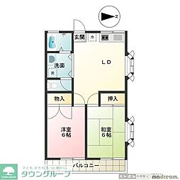 パークサイド1 2DKの間取図画像