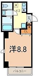 エスポワール 1Kの間取図画像