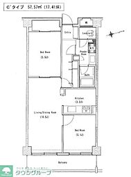 ソサエティギャレリア 2LDKの間取図画像