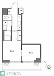 ケーディエックスレジデンス原木中山 2Kの間取図画像