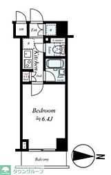 ルーブル清澄白河弐番館 1Kの間取図画像