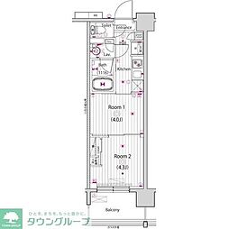 グランドガーラ東大島 2Kの間取図画像