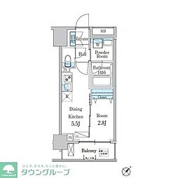 デュオフラッツ一之江West 1DKの間取図画像