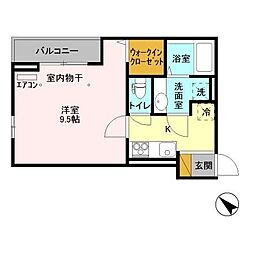 ウィン行徳 1Kの間取図画像