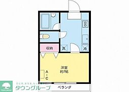 ヴィ・リジエール 1Kの間取図画像