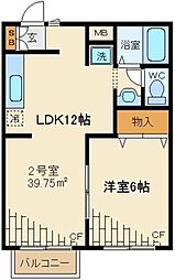 ジニアス一之江 1LDKの間取図画像