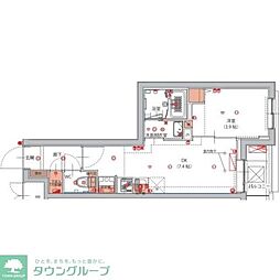 ハーモニーレジデンス東京南砂パークサイド 1DKの間取図画像
