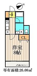 タウンSUNコート東葛西 1Kの間取図画像