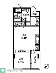 ベルエキップ 1LDKの間取図画像