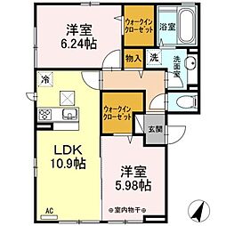 ソレイユ・ジン 2LDKの間取図画像