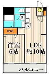 ツイン・コートW 1LDKの間取図画像