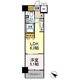 TECGreenResidence 1LDKの間取図画像