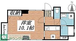 サルドュセジュール 1Kの間取図画像
