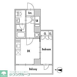 GRAN PASEO 小岩 1DKの間取図画像