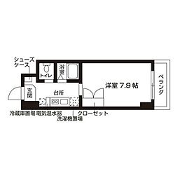 ローズウッド・ハイツ門前仲町 1Kの間取図画像