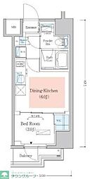 Urbanex深川木場 1DKの間取図画像