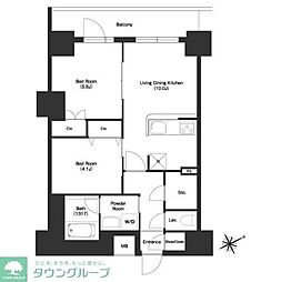 BPRレジデンス門前仲町 2LDKの間取図画像