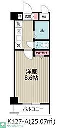 阿部松島マンション 1Kの間取図画像