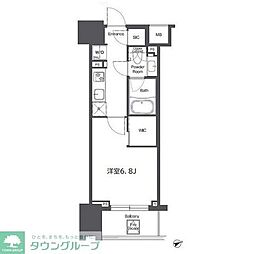 コンフォリア東陽町 1Kの間取図画像
