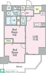 リビオメゾン南砂町 2LDKの間取図画像