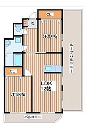 YKビル関口 2LDKの間取図画像