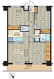 関寅ビル第5 3LDKの間取図画像