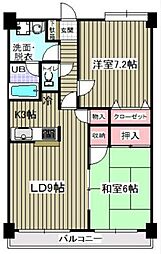 アウラ10 2LDKの間取図画像