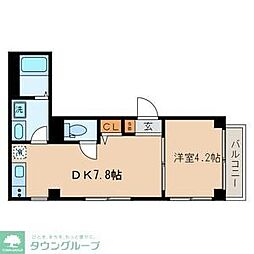 プランドール南小岩 1DKの間取図画像