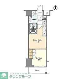 AZURETERRACE東陽町 1DKの間取図画像
