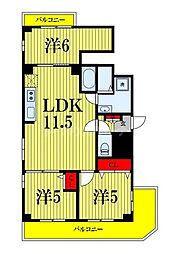 ガーネットコートII 3LDKの間取図画像