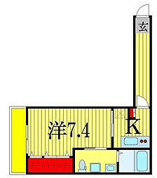 オリゾン 1Kの間取図画像