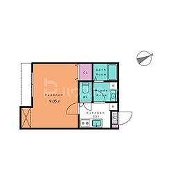 アフェット幕張10 1階1Kの間取り