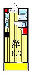 メルディア津田沼 ワンルームの間取図画像