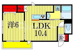 ディライト薬円台B棟 1LDKの間取図画像