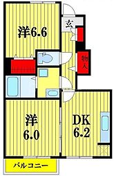 サンガーデン和泉壱 2DKの間取図画像