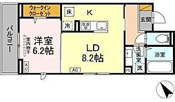 Cradle 1LDKの間取図画像