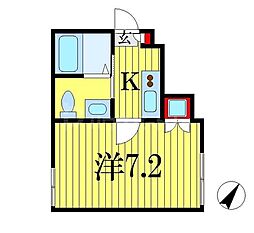 グレーシア幕張 1Kの間取図画像
