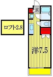 キャッスル本郷 1Kの間取図画像