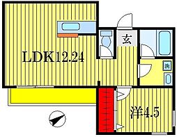 ALFRESCO 1LDKの間取図画像
