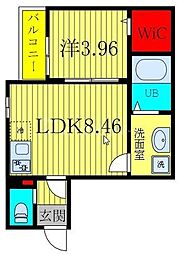 ルノン薬円台 1LDKの間取図画像