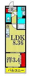 YSA薬園台 1LDKの間取図画像