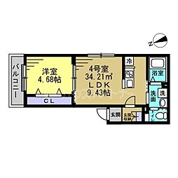 YSA薬園台 1LDKの間取図画像