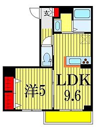 シャーメゾン幕張本郷 1LDKの間取図画像