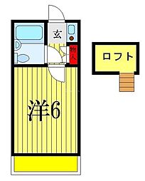 サネッチ・ケイ 1Kの間取図画像