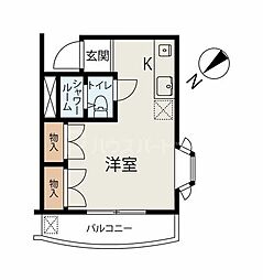 ダイアパレス京成大久保 ワンルームの間取図画像