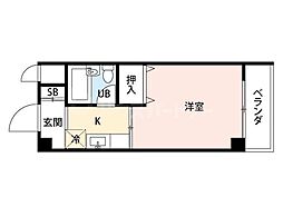 コーヨーマンションプロミネンス 1Kの間取図画像