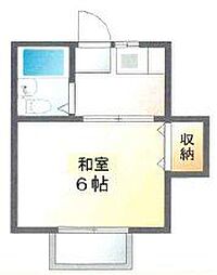 岡野ハイツ三山 1Kの間取図画像